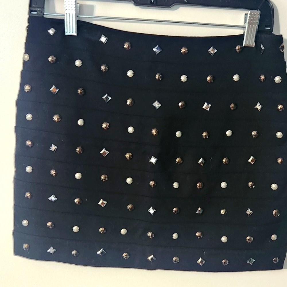 Studded Black Mini Skirt Express